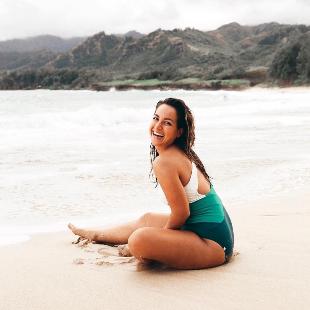 Summersalt sidestroke swimsuit blue green white